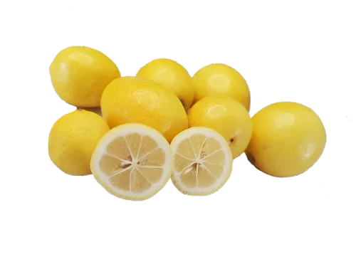 Hela gula limequat och delade i halvor