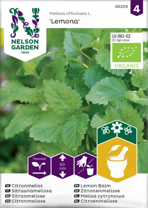 Påse med fröer, citronmeliss från Nelson Garden