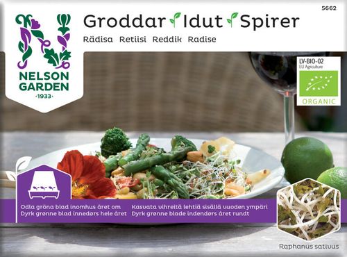 Påse med rädisegroddfrön från Nelson Garden.