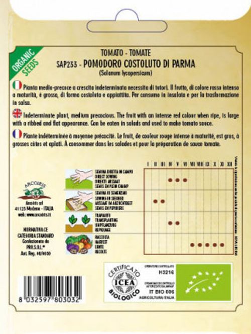 PÅåse med tomtfröer av sorten POMODORO COSTOLUTO DI PARMA / FIORENTINO