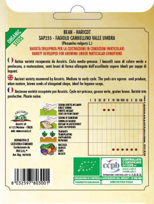 Italienska brytbönafröer och grönsaksfröer