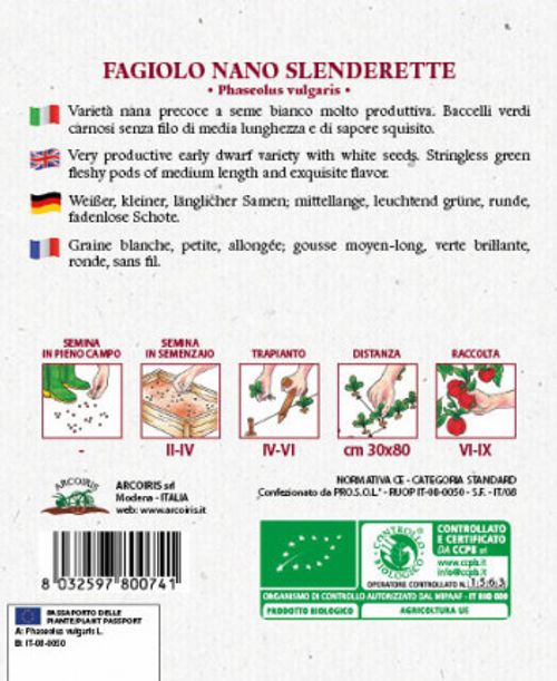 Italienska stångbrytbönafröer och grönsaksfröer