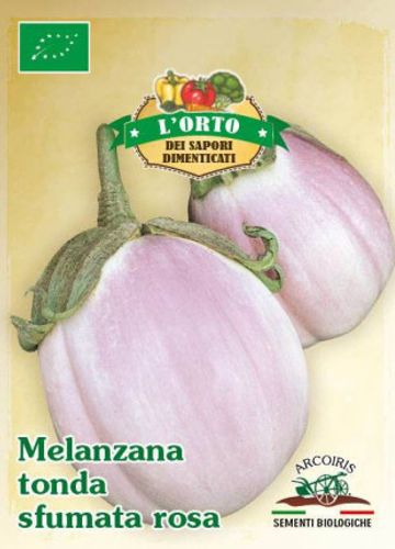 Auberginefrö av sorten MELANZANA TONDA SFUMATA ROSA