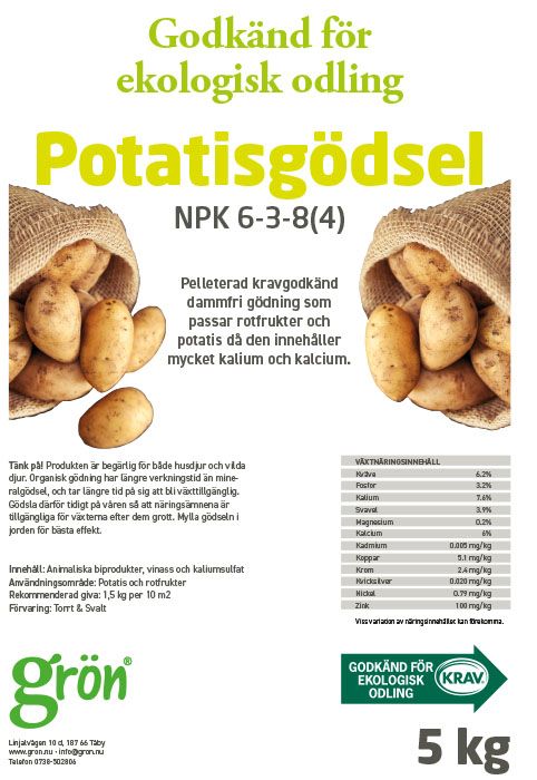 Trädgårdsgödsel ekologisk för potatisodling