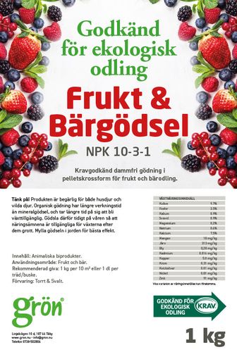 Ekologisk frukt och bärgödsel för trädgård