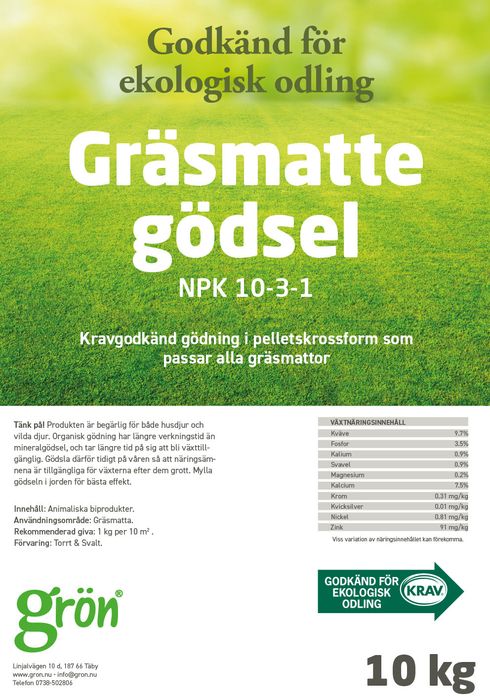 Trädgårdsgödsel ekologisk för gräsmatta