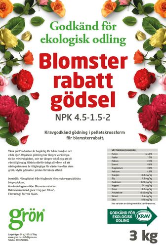 Trädgårdsgödsel ekologisk för blomsterrabatt