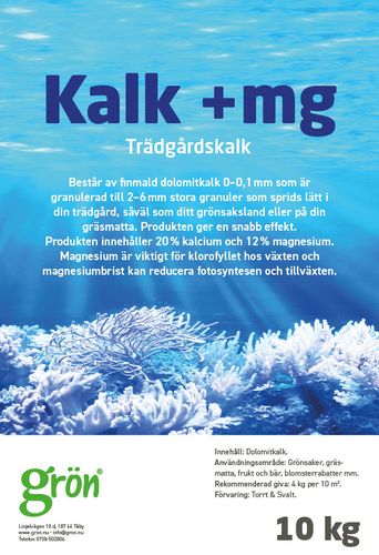 Trädgårdskalk granulerad med Mg för trädgård