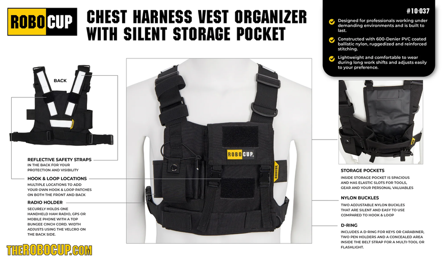 RoboCup Vest Harness Chest Organizer