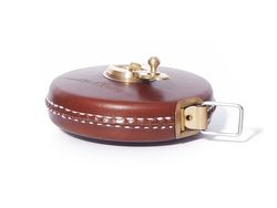 Brown Leather Tape Measure with Brass Winder 33ft/