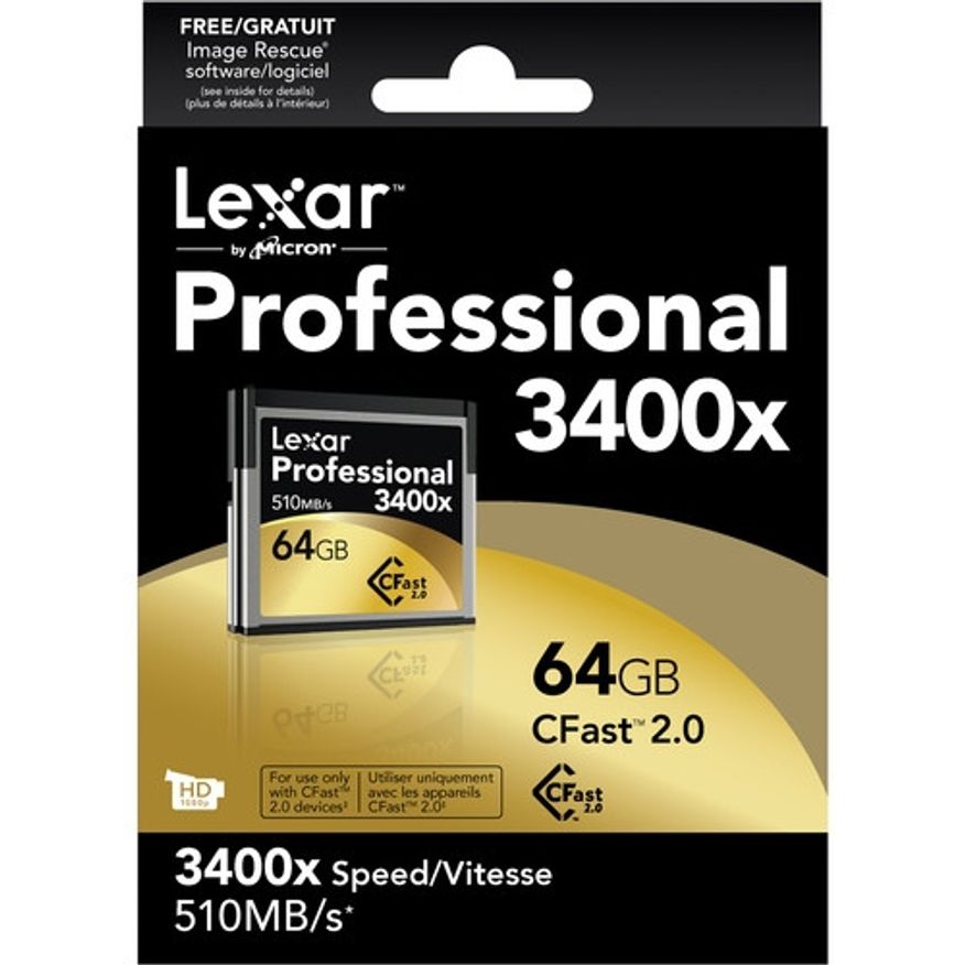 Lexar CFast 2.0 64GB 3400x 510MB/s