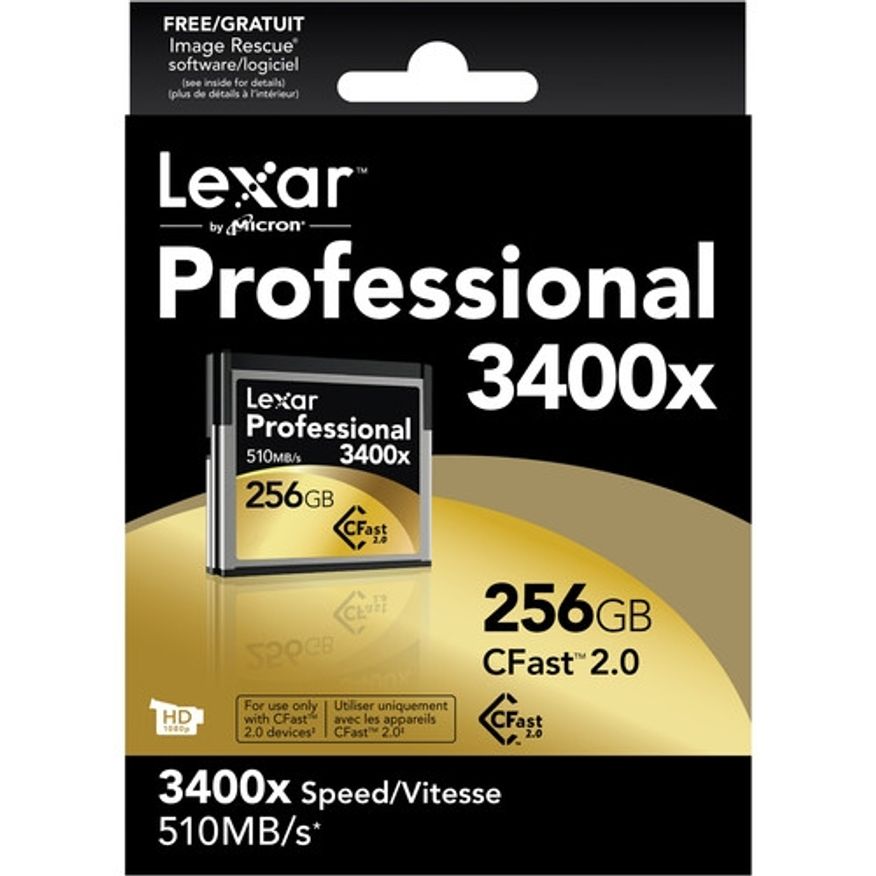 Lexar CFast 2.0 256GB 3400x 510MB/s