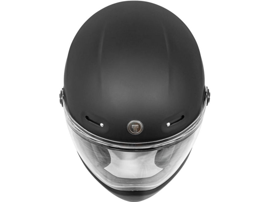 T-9 Retro Full Face Helmet Flat Black | 2XL