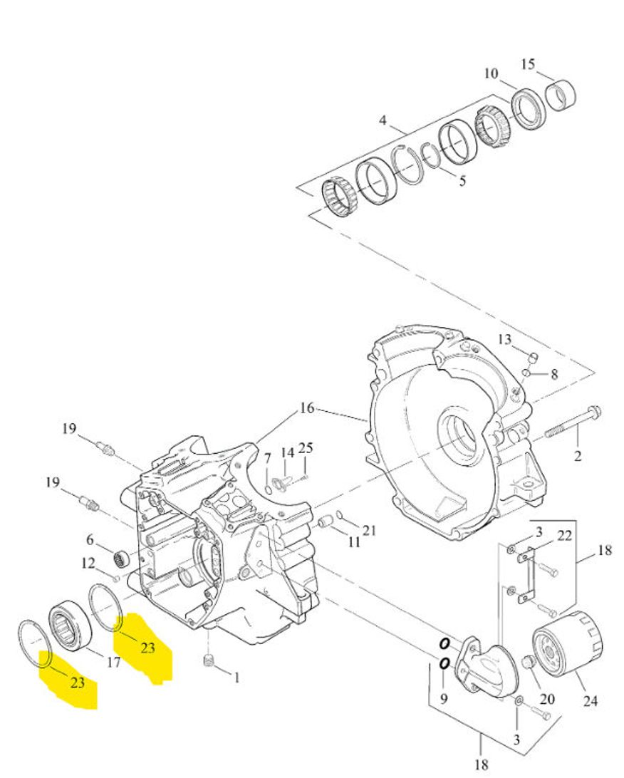  Right Side Motor Main Bearing Retaining Ring Pack 10 