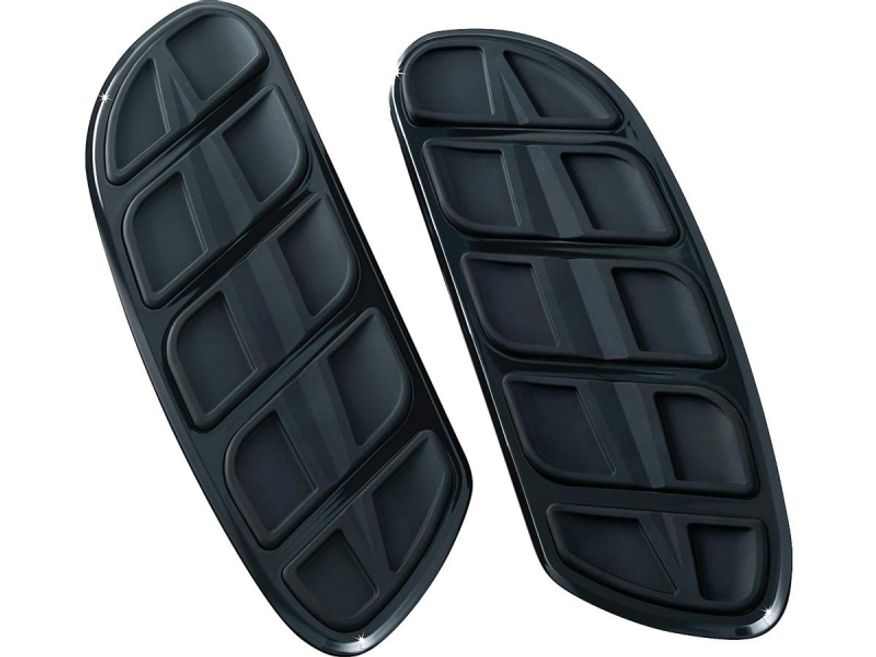  Kinetic Floorboard Inserts For H-D Swept Wing Driver Boards Gloss Black 