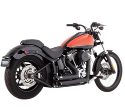 V&H Short Shots Svart H-D Softail 12-17