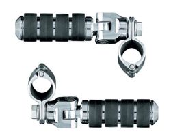  Small ISO- Pegs Rider Foot Pegs with Clevis &amp; Magnum Quick Clamps Chrome 
