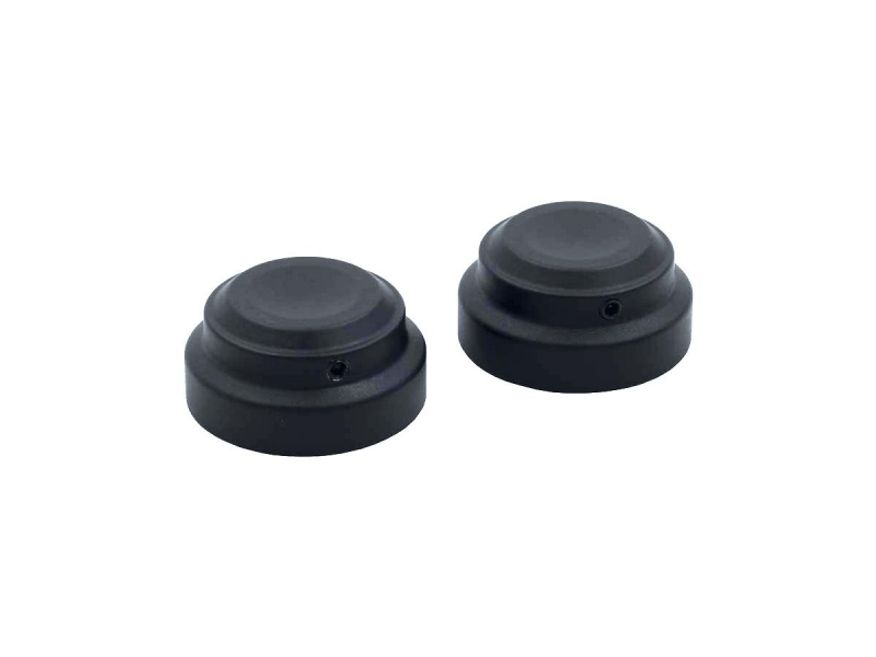  Nightster Smooth Nut Covers without Ricks Logo and fits for Hex Head Screws with Size 15 Black 