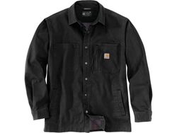  Rugged Flex Relaxed Fit Canvas Fleece-Lined Snap-Front Shirt Jacket 2XL Black 