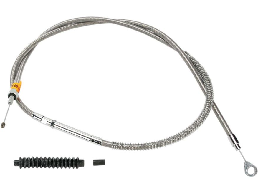 Kopplingswire Stainless Braided Clutch Cable Standard, 70° Elbow Stainless Steel Clear Coated 70,5" 