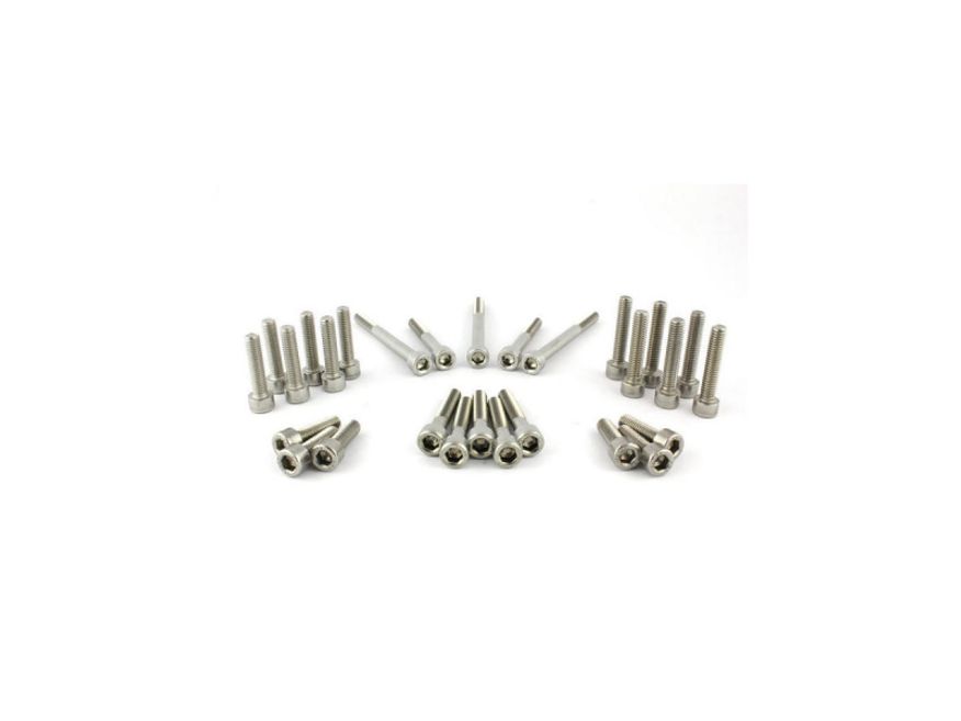  Drivetrain Screw Kits Kit includes screws for Primary Cover, Plate Primary, Sprocket Cover, Cam Cover Raw 