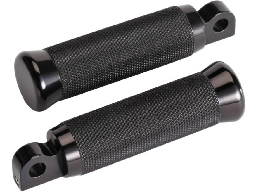  Knurled OEM Male Mount Footpegs Black Anodized 