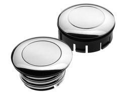  Screw In Pop-Up Gas Cap Set Vented with one 'dummy' cap Chrome 