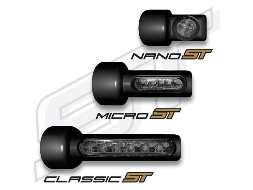  Classic ST Series LED Turn Signal/Position Light Anodized Black Smoke LED 