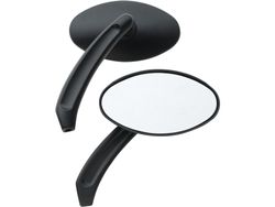  Oval Billet Mirror Black 