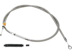 Kopplingswire Stainless Braided Clutch Cable Standard, 70° Elbow Stainless Steel Clear Coated 68" 