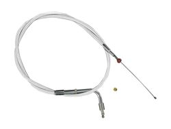  Stainless Braided Throttle Cable 90° Stainless Steel Clear Coated 44" 