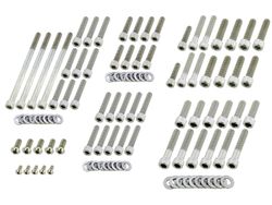  Drivetrain Screw Kits Kit includes screws for Primary Cover, Gear Cover, Inspection Cover, Derby Cover, Timer Cover, Rockerboxes, Lifterbase, Transmission Side Cover Raw 
