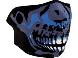  Blue Chrome Skull Neoprene Neoprene Half Face Mask 