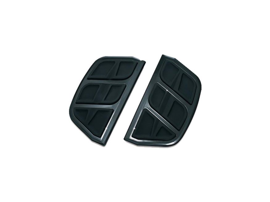  Kinetic Floorboard Inserts For H-D D-Shaped Passenger Boards Gloss Black 