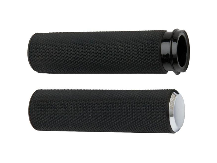  Knurled Fusion Grip Chrome Endcap Chrome 1" Throttle By Wire 