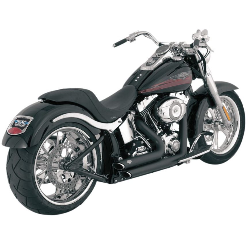 V&H Short Shots Softail Svart