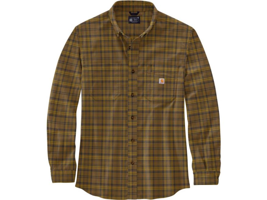  Rugged Flex Relaxed Fit Midweight Flannel Long Sleeve Plaid Shirt 