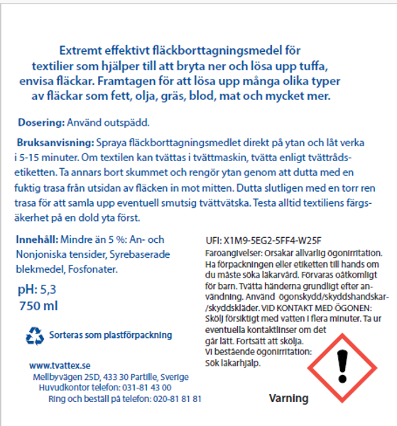 Fl&auml;ckspray - Tv&auml;ttex