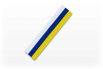 Medaljband vit/blå/gul