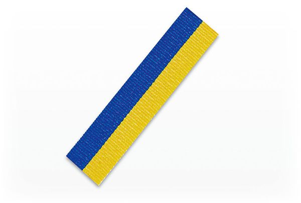 Medaljband bl&aring;/gul